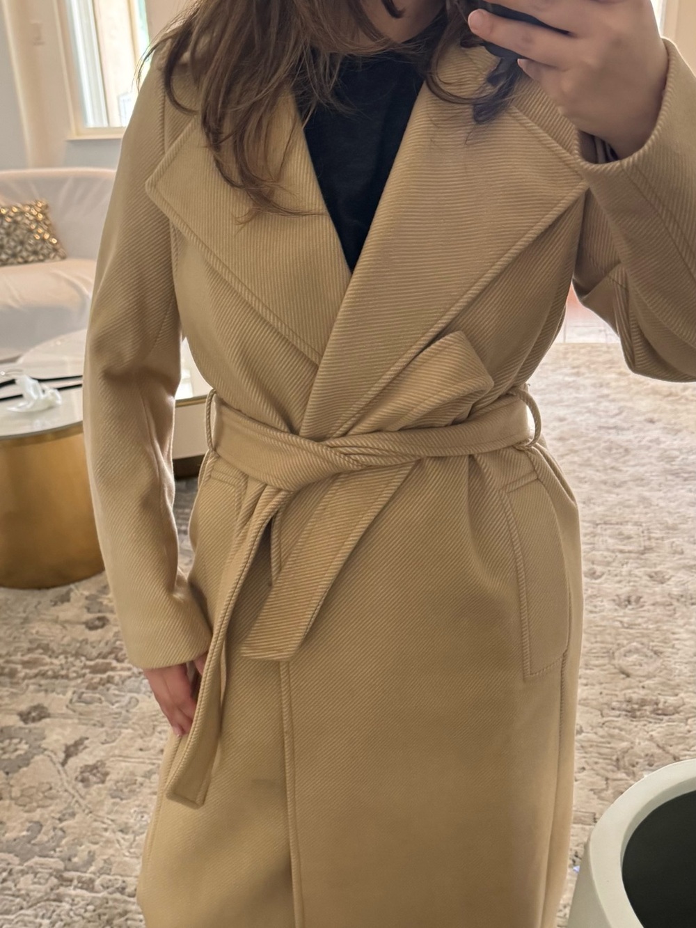 H&M Tan Wrap Belted Trench Coat - Picture 2 of 10